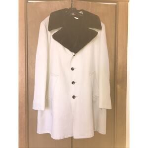 VTG Fashion Bar Colorado Coat Men 42 Reg Textured Poly Fleece Lined Cream Beige